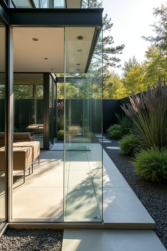 frameless glass spatial boundaries