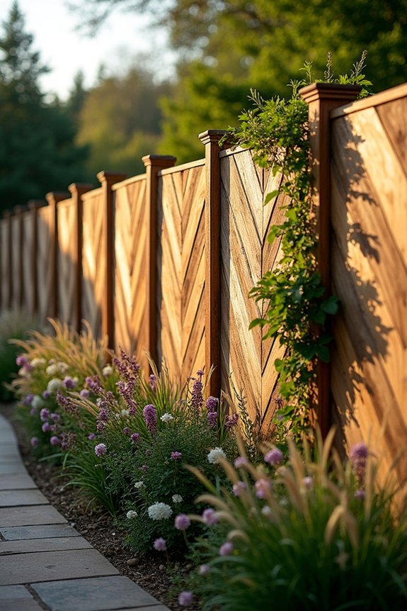 herringbone pallet fence installation