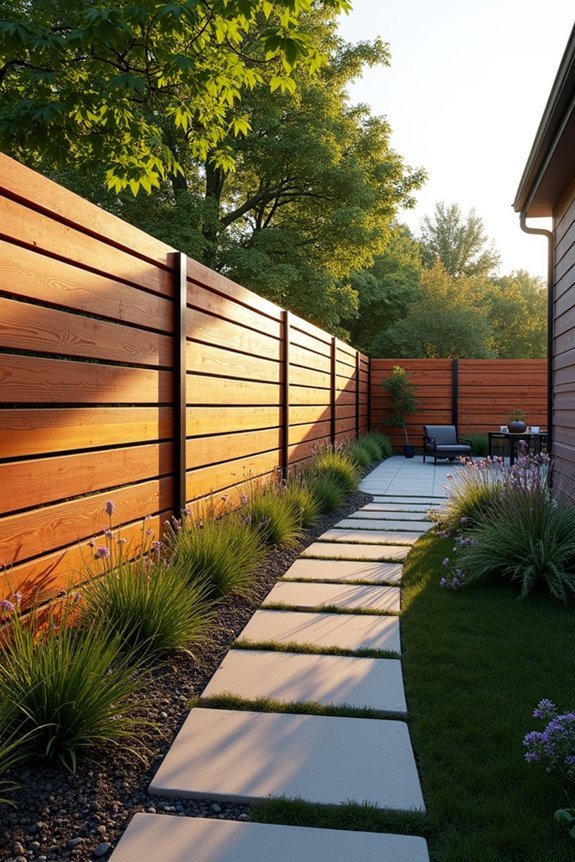 horizontal slat fence design