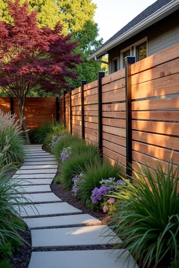 horizontal slat fence design