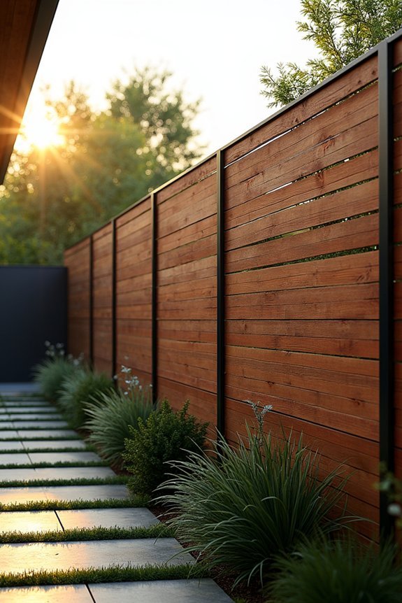 horizontal slat fence design