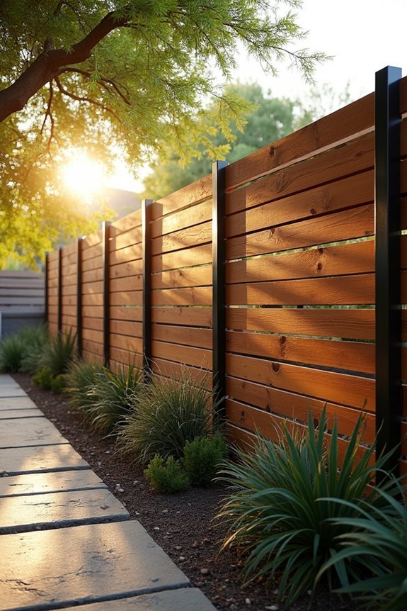 horizontal slat fence design