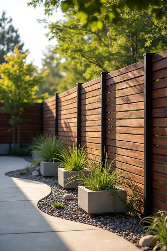 horizontal slat privacy design