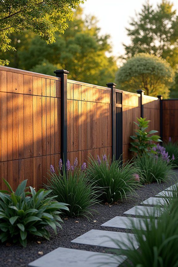 horizontal stripe fence design