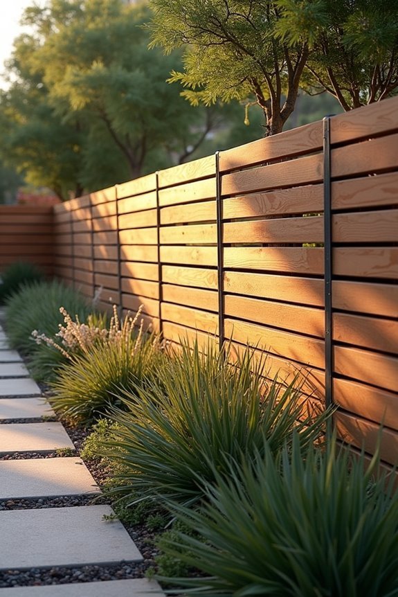 horizontal wood slats enhance aesthetics