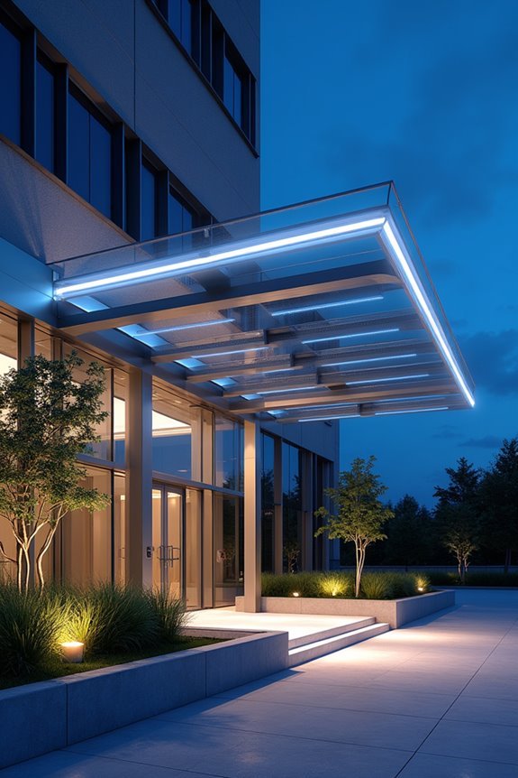 illuminated entrance canopy designs