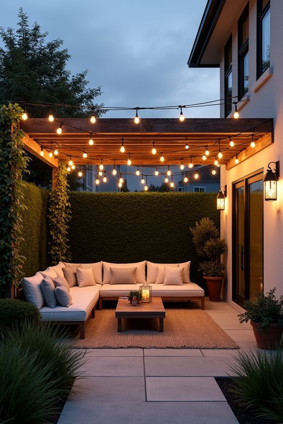 illuminated outdoor gathering areas