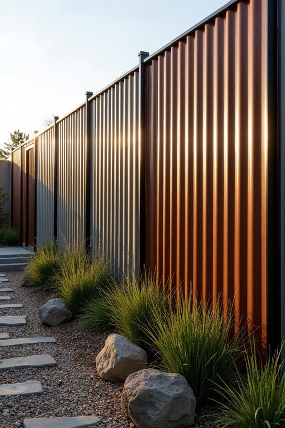 industrial corrugated metal fences