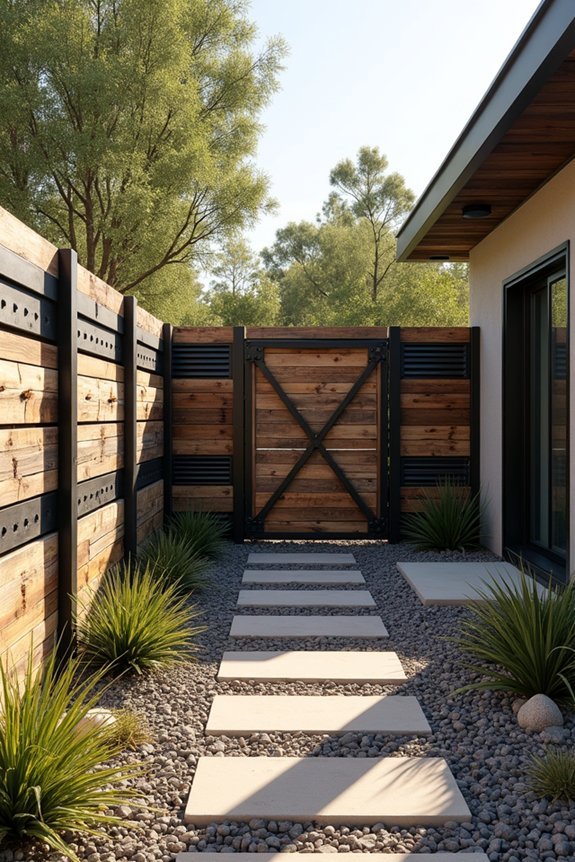 industrial metal pallet fence