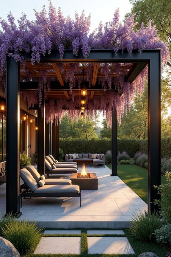 industrial pergola steel beams