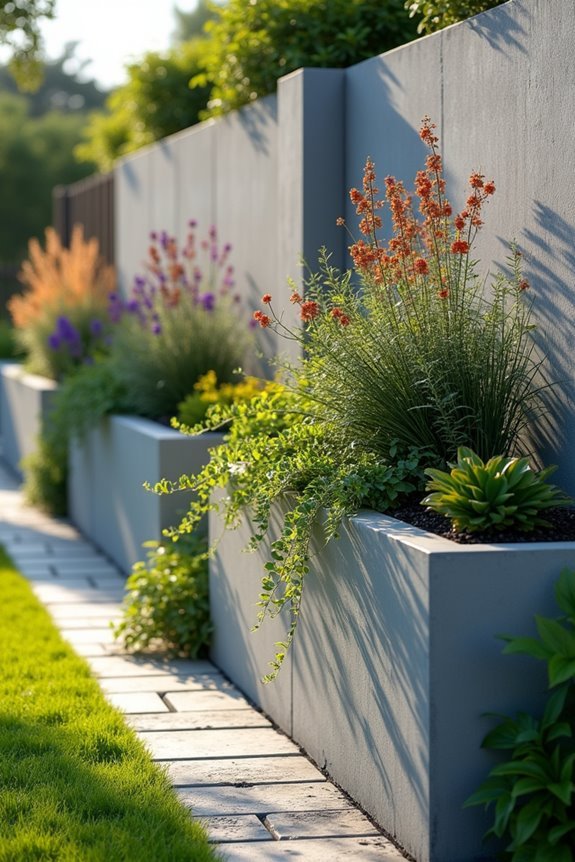 integrated planters for fences