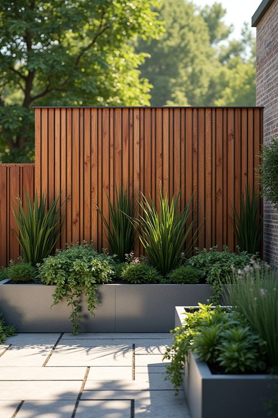 integrated planters with screens