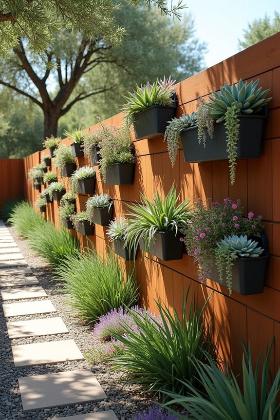 layered succulent wall planters