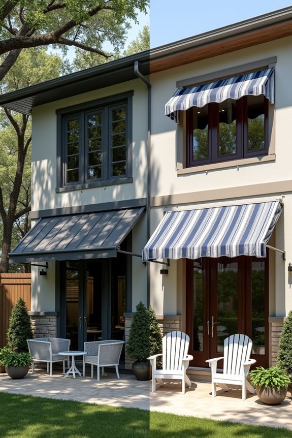 metal vs fabric awnings