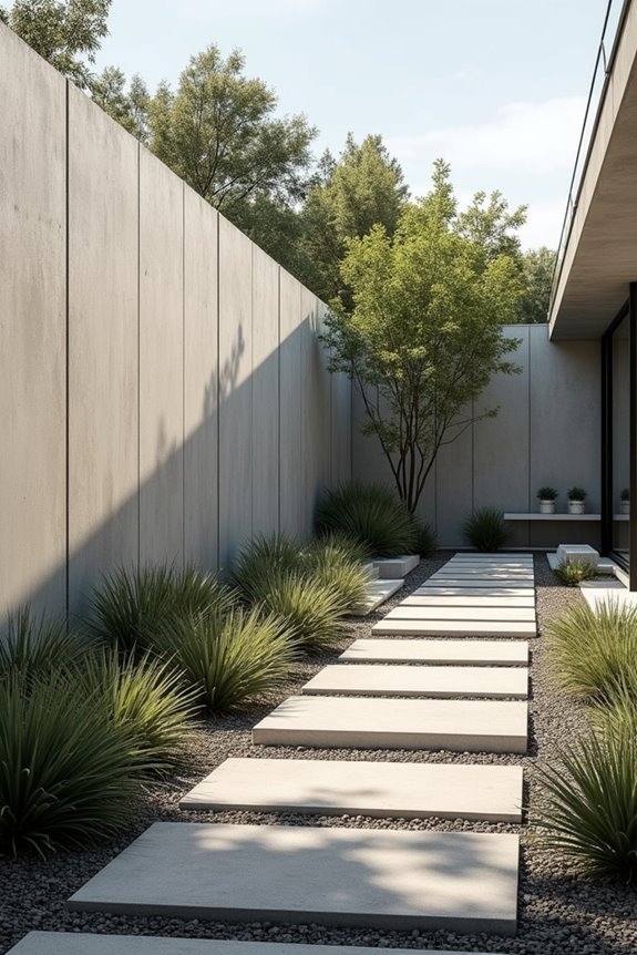 minimalist concrete garden design