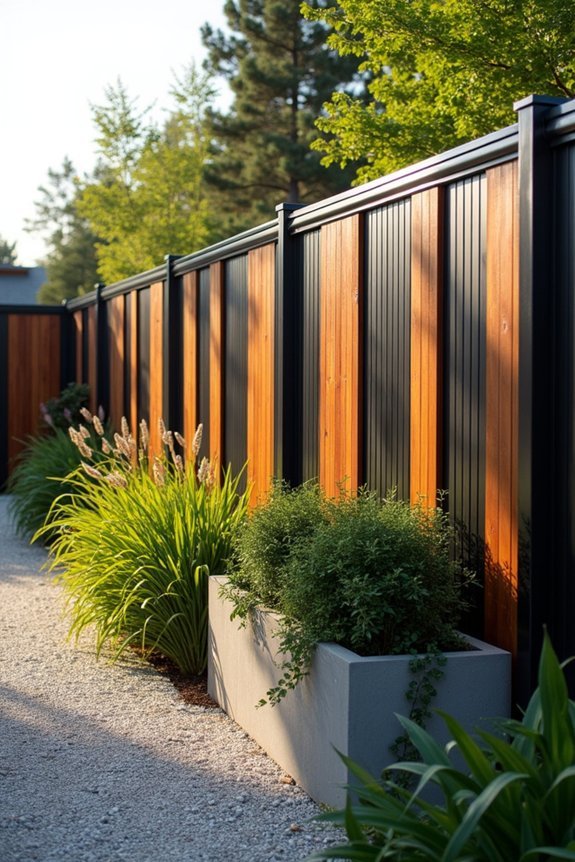 mixed material fence design