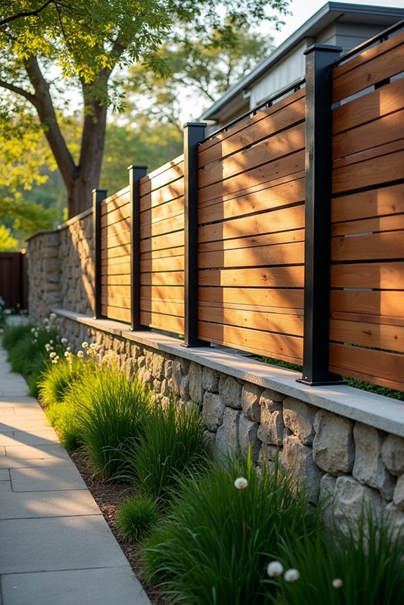 mixed material fence design