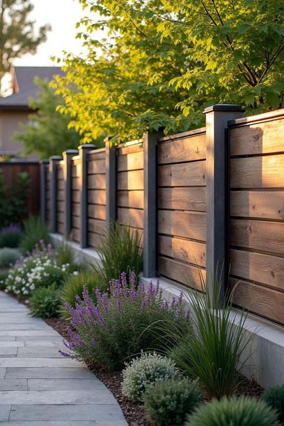 mixed material fence details
