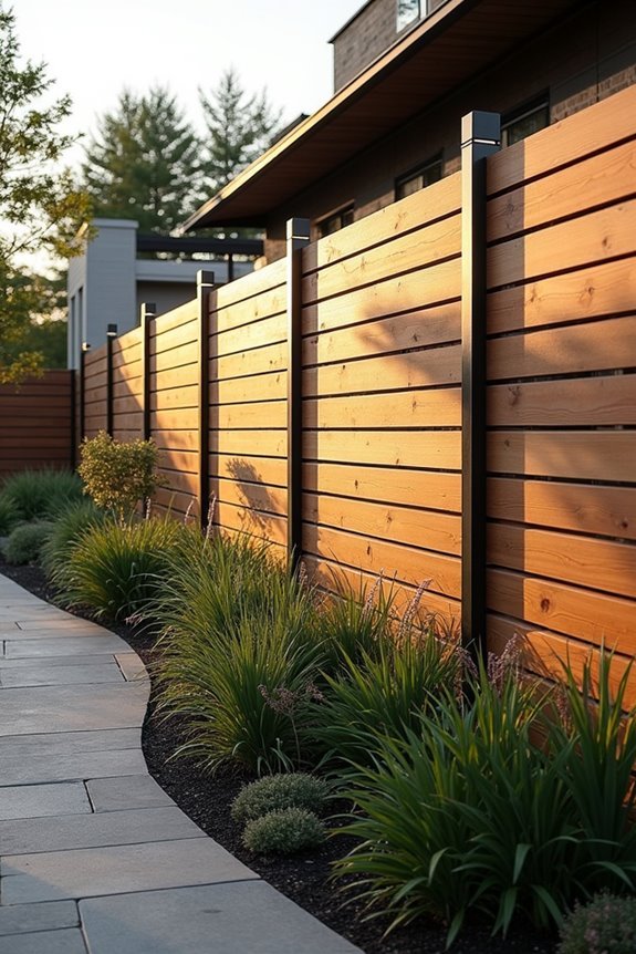 modern horizontal fence aesthetics