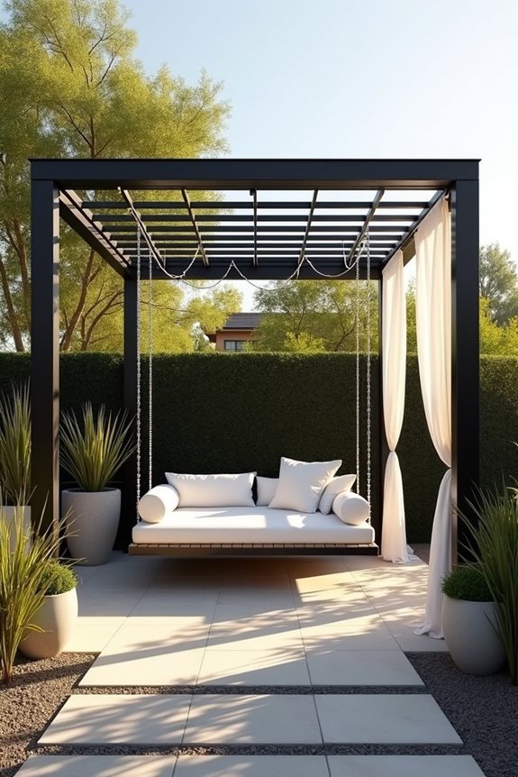 modern minimalist metal pergola