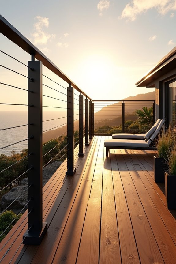 modern transparent cable railings