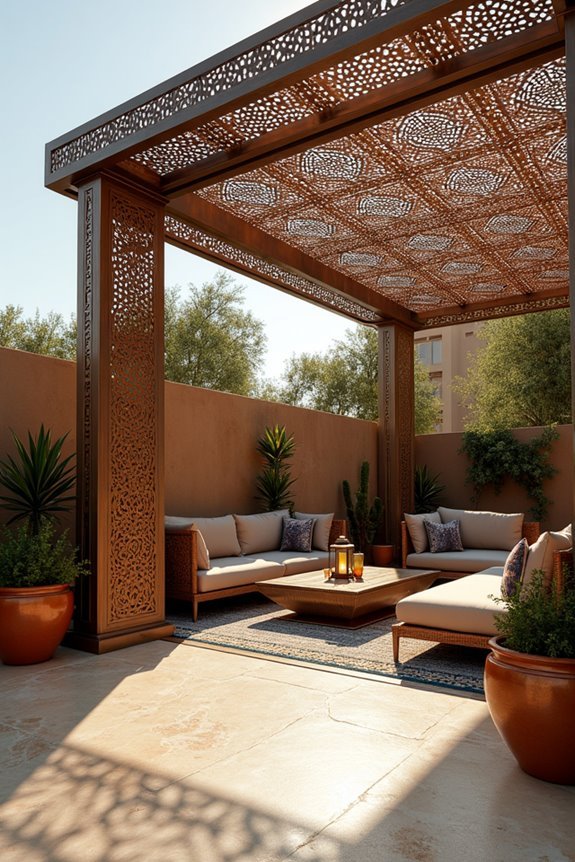 moroccan geometric shade structures