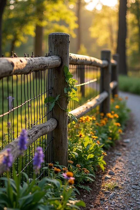 natural rustic boundary fences