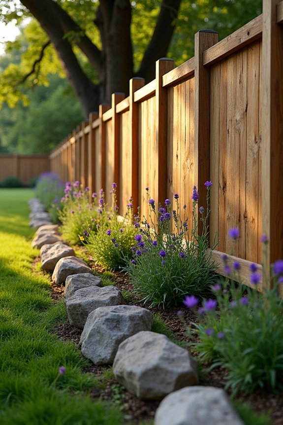 natural stone fence borders
