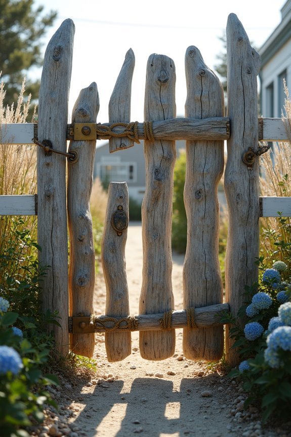 nautical driftwood gate design