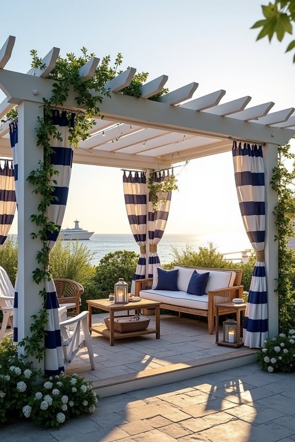 nautical striped canvas curtains