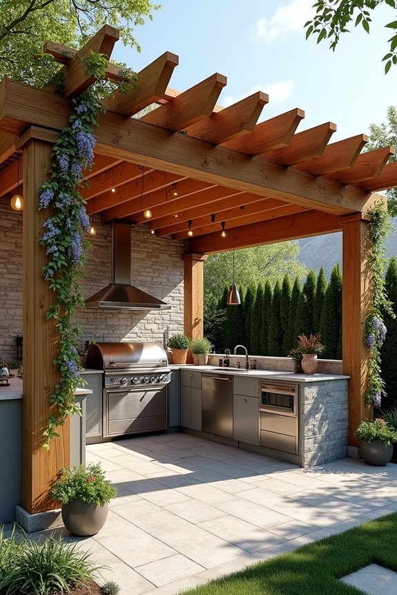 outdoor kitchen pergola design