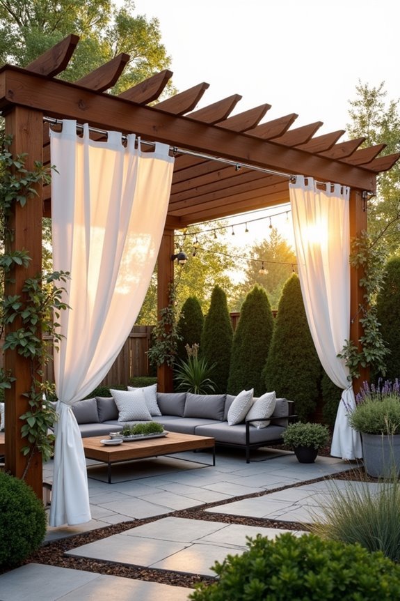 outdoor privacy with fabric