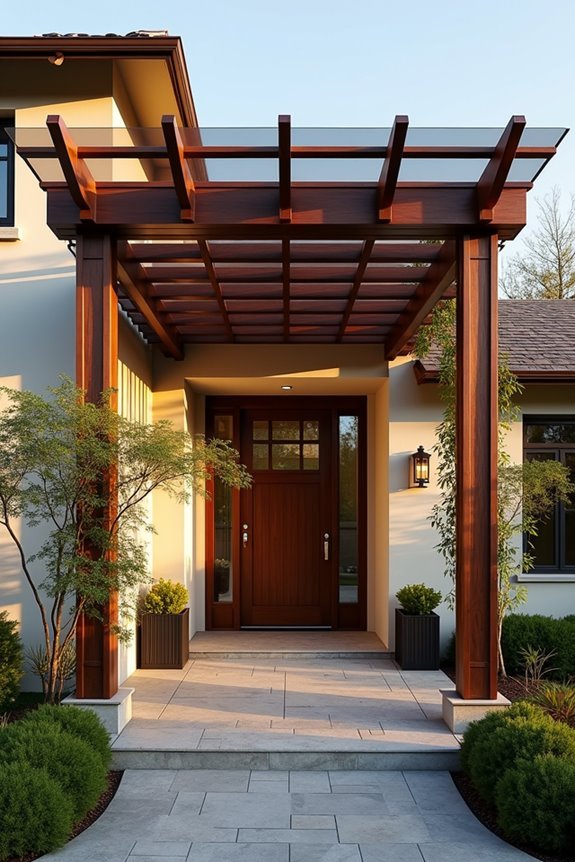 pergola entryway design integration