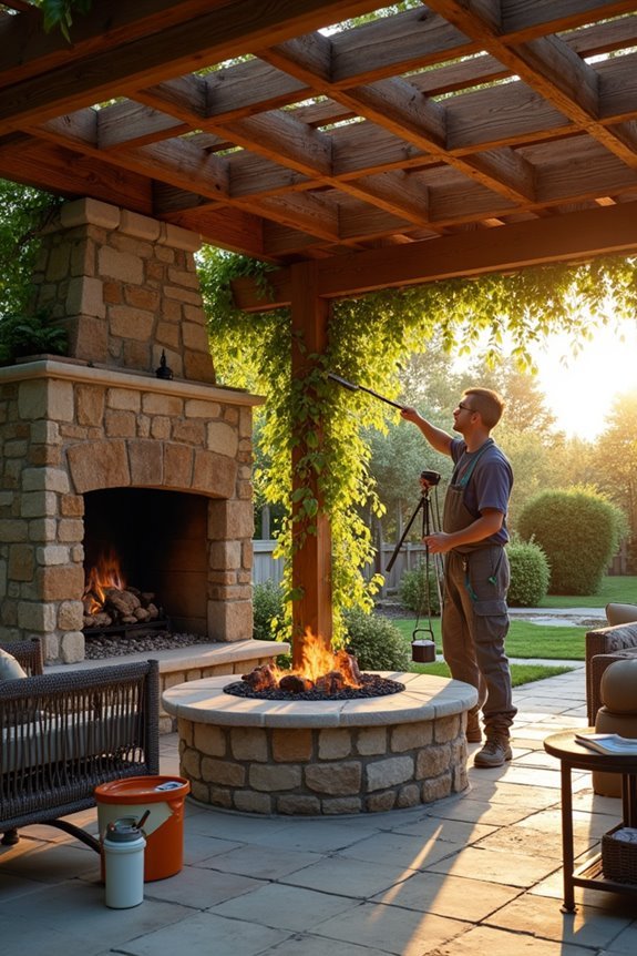 pergola fire pit maintenance tips