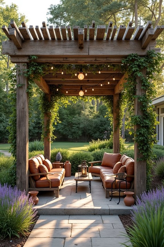 reclaimed wood pergola coverage