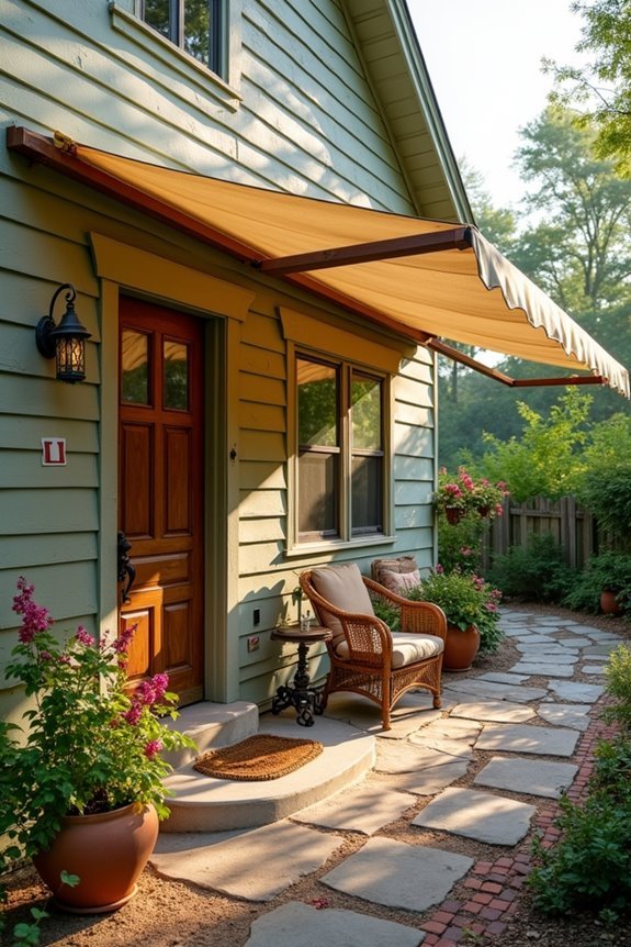 repurposed vintage door awnings