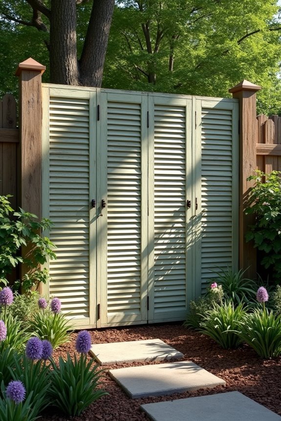 repurposed vintage shutter screens