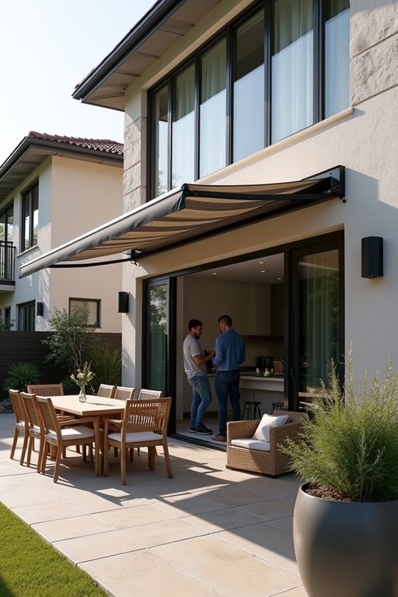 retractable awning installation features
