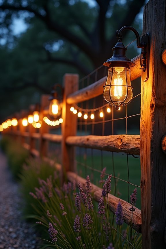 rustic fence lighting ideas