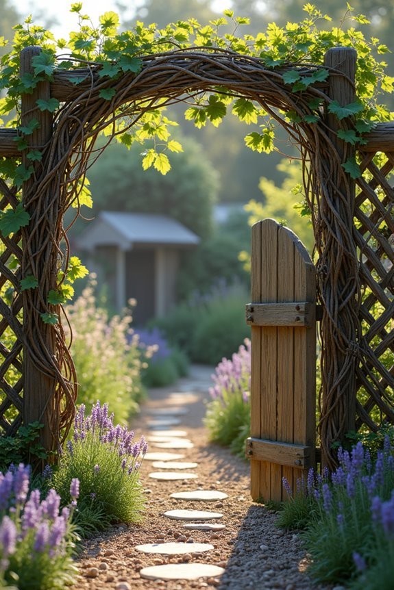 rustic grapevine fencing design