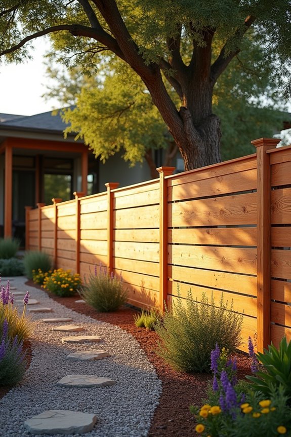 rustic horizontal plank fencing