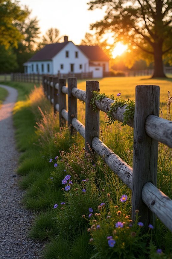 rustic property boundary fencing