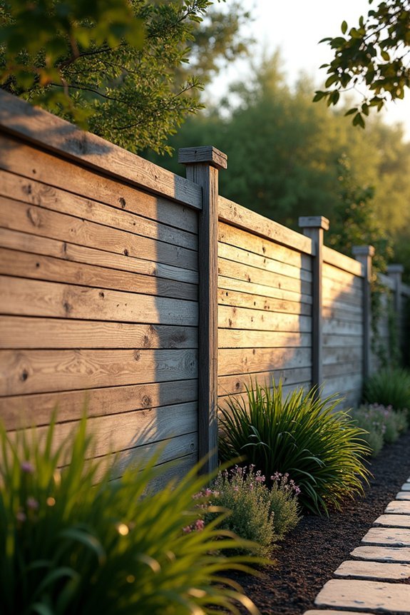 rustic slat fence construction