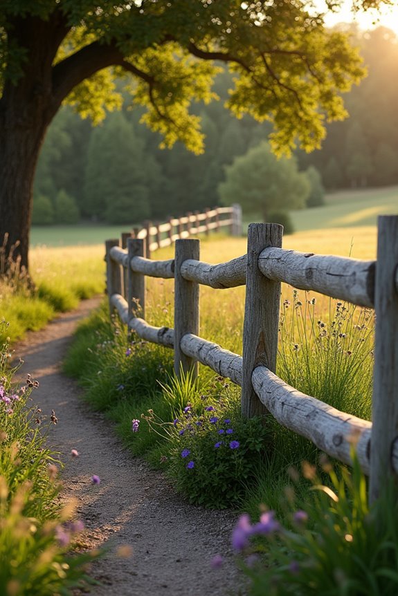 rustic split rail boundaries
