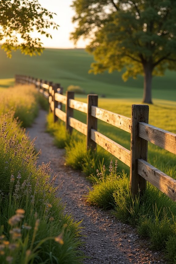 rustic split rail boundaries