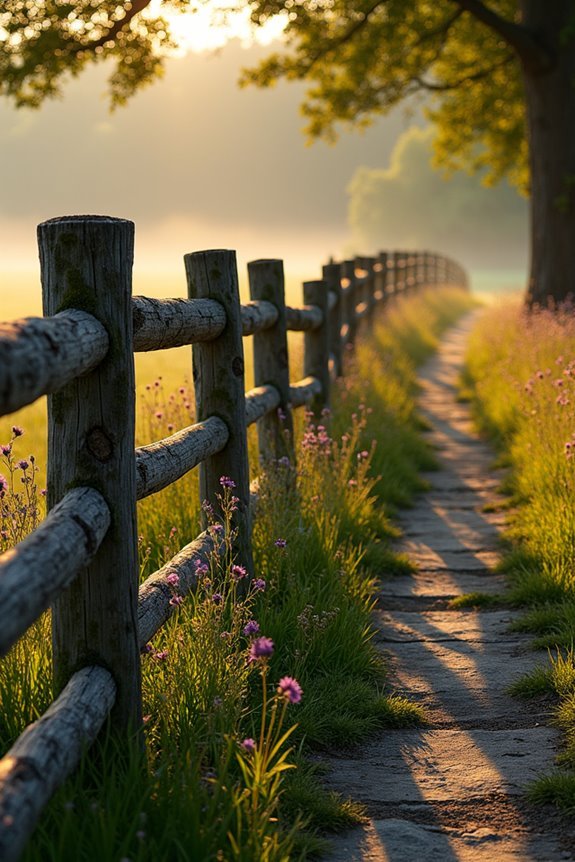 rustic split rail fencing design
