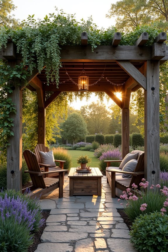 rustic timber pergola design