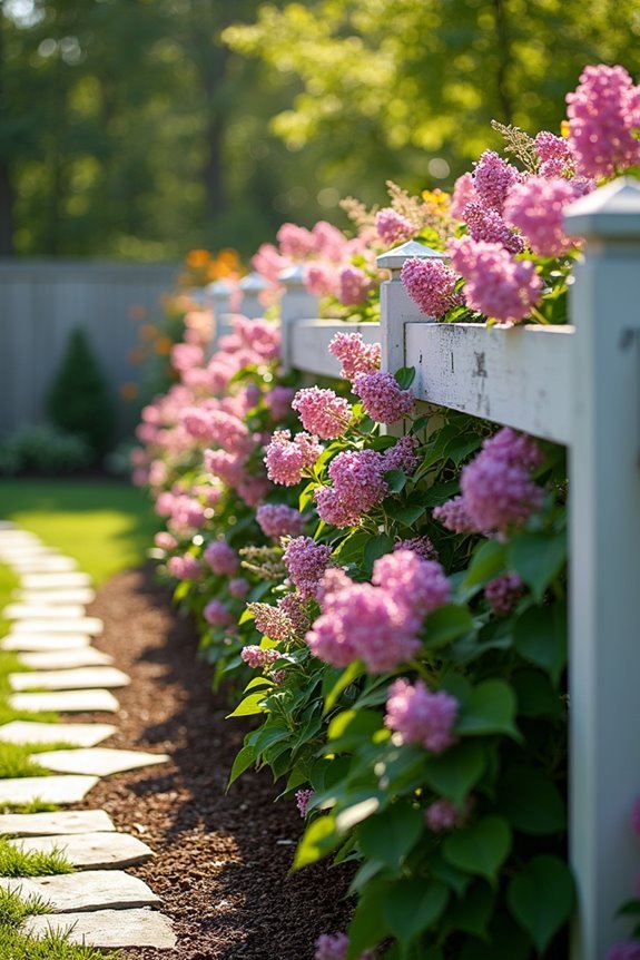 seasonal blooming hedge borders
