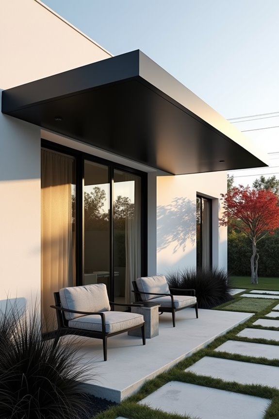 sleek geometric metal canopies