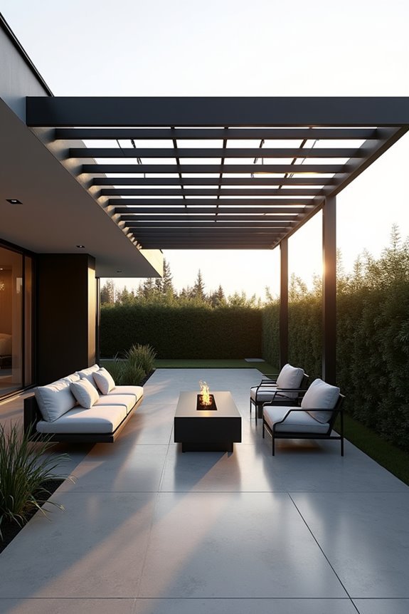 sleek geometric outdoor structures